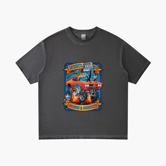 Discover Classic Sixties Muscle Car Parts & Service Cartoon - Muscle Car - Gradient T Shirts