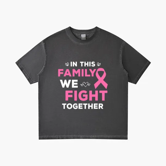 Discover In This Family We Fight Together Pink Ribbon Breast Cancer Gradient T Shirts