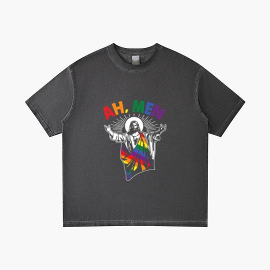Discover Ah Men Gay Jesus Christian Gradient T Shirts