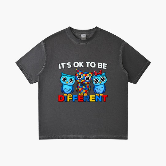 Discover Autism Awareness Cute Owl Animal It's Ok To Be Different Gradient T Shirts