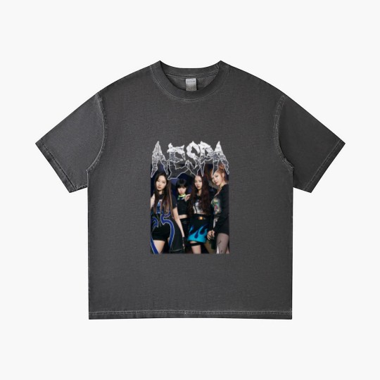 Discover Aespa Vintage Members Gradient T Shirts