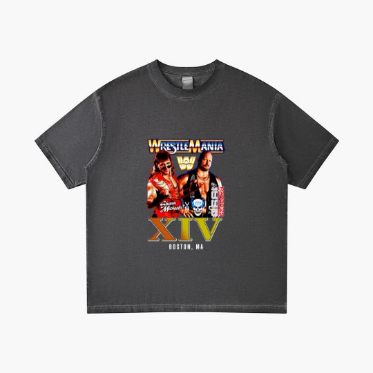 Discover New Wrestling Entertainment WrestleMania XIV 1998 Stone Cold Shawn Michaels Vintage Gradient T Shirts