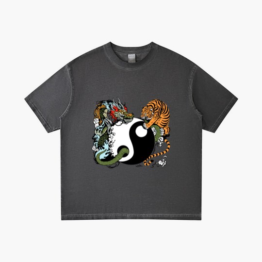 Discover dragon and tiger yin yang symbol Gradient T Shirts