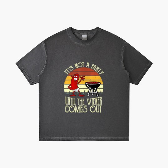 Discover It's Not A Party Until The Wiener Comes Out Hot Dog BBQ Gradient T Shirts