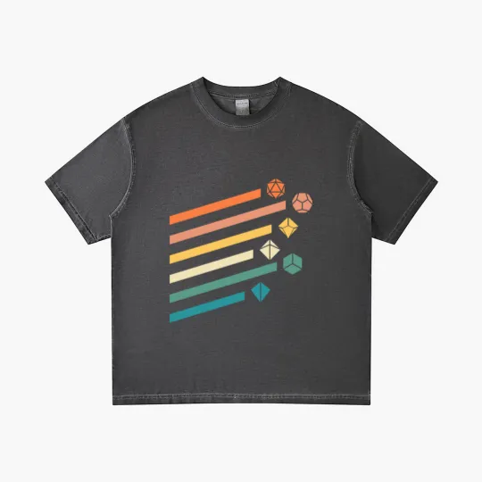 Discover Retro Minimalist Polyhedral Dice Set Tabletop RPG - Dungeons And Dragons - Gradient T Shirts