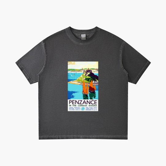 Discover Penzance in the Cornish Riviera - Vintage British Travel Poster Art - Travel - Gradient T Shirts