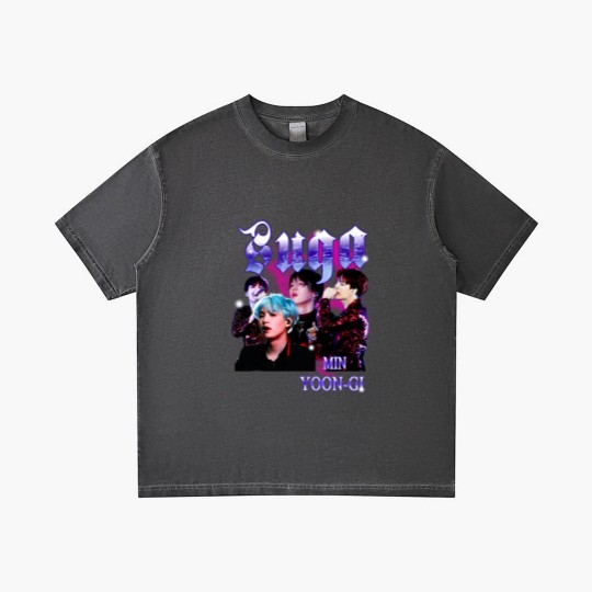 Discover Retro Suga BTS Unisex Black Gradient T Shirts