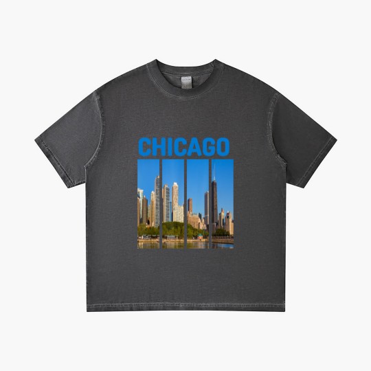 Discover Downtown Chicago Skyline Souvenirs State Illinois Gradient T Shirts Gradient T Shirts