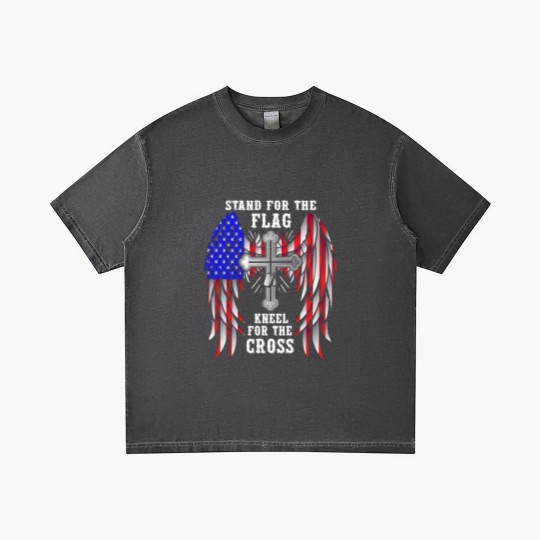 Discover Stand For The Flag Kneel For The Cross Gradient T Shirts