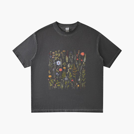 Discover Dried Wildflowers Gradient T Shirts Boho Style Pressed Wild Flower Gradient T Shirts