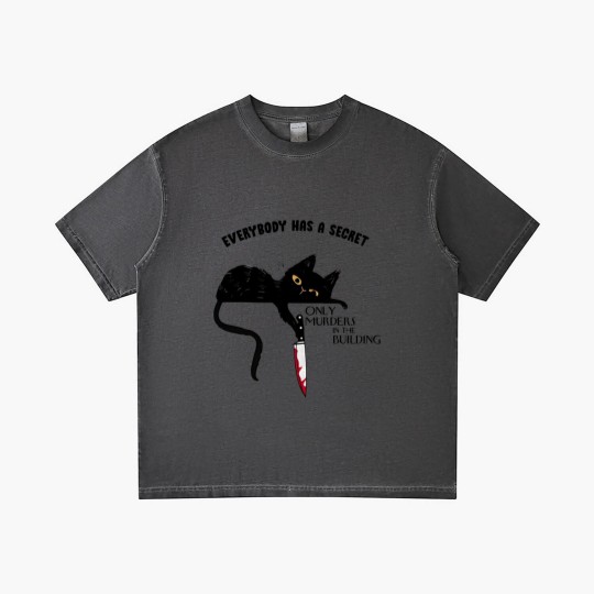 Discover Everybody Has A Secret Only Murders In The Building Gradient T Shirts, Black Cat Witchy Cat Halloween