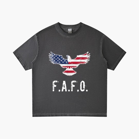 Discover Patriotic American Flag Eagle FAFO / F.A. & F.O. B Zip Gradient T Shirts