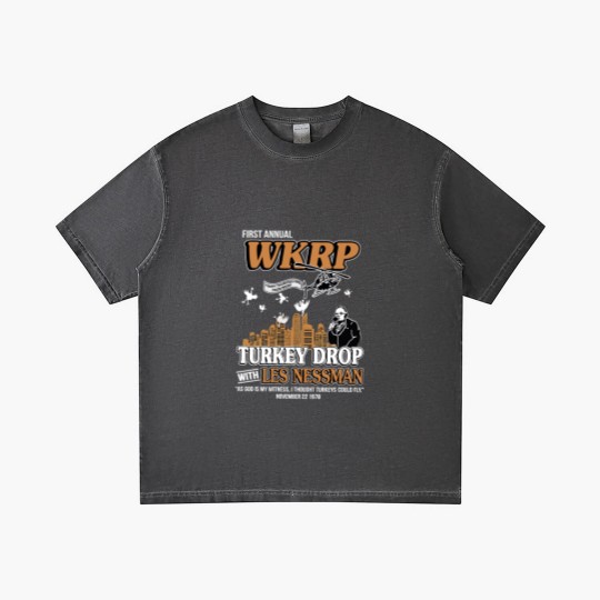 Discover Turkey Drop Gradient T Shirts, First Annual WKRP Gradient T Shirts, Thanksgiving WKRP Gradient T Shirts