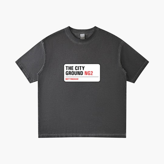 Discover Nottingham Forest - The City Ground Street Sign Gradient T Shirts