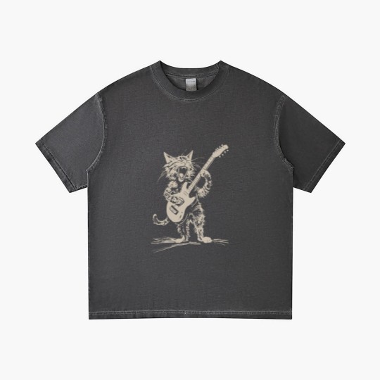 Discover Cat Strumming the Guitar Gradient T Shirts, Cat Playing Bass Guitar Gradient T Shirts