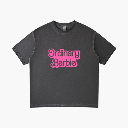 Discover Ordinary Barbie Unisex Gradient T Shirts Jersey Short Sleeve Gradient T Shirts in White and Barbie Pink
