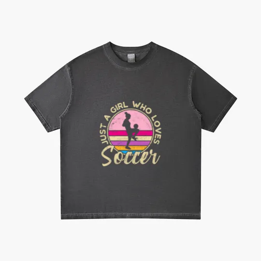 Discover just a girl who loves soccer women retro vintage soccer t Gradient T Shirts
