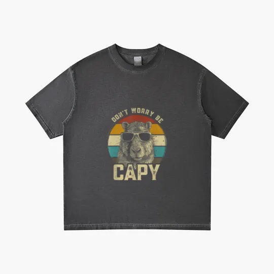 Discover Capybara Dont Be Worry Be Capy funny animal Capybara Lover Gradient T Shirts