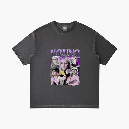 Discover Young Miko Rap Gradient T Shirts, Baby Miko Trap Kitty Vintage 90s Style Gradient T Shirts