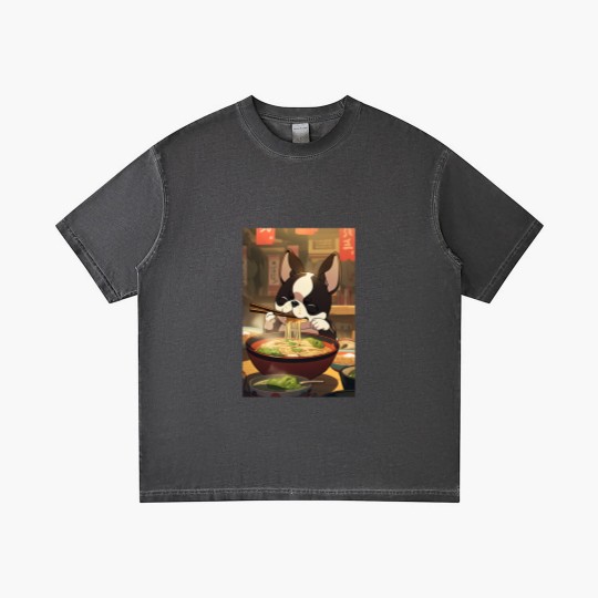 Discover Boston Terrier Eating Ramen Gradient T Shirts