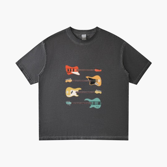 Discover Vintage Bass Guitar - Bassist Rock Music Band Gift Gradient T Shirts