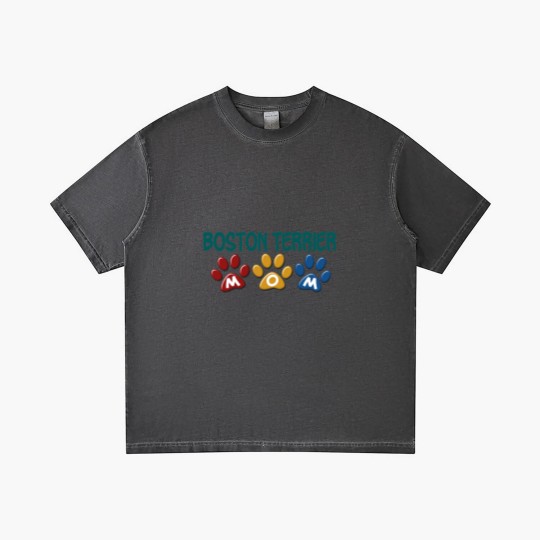 Discover BOSTON TERRIER MOM Paw Print 1 Gradient T Shirts
