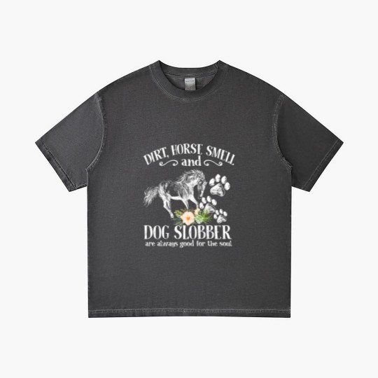Discover Cute Horse And Dog Flower Gradient T Shirts, Dirt Horse Smell Dog Slobber