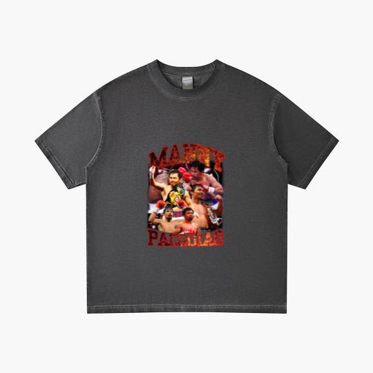 Discover Manny PacMan Pacquiao Streetwear  Snow Wash Gradient T Shirts
