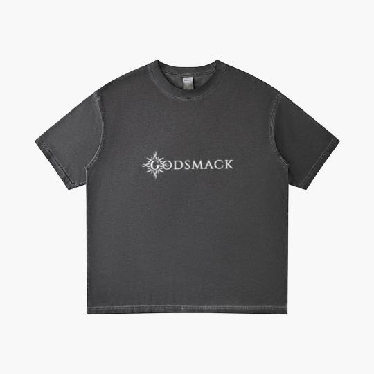 Discover Godsmack Sun logo on black Gradient T Shirts