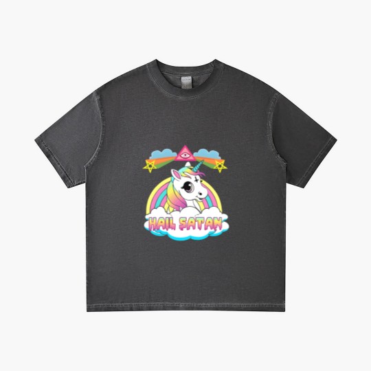 Discover Hail Satan Unicorn Rainbow Painting Drawing Design Gradient T Shirts