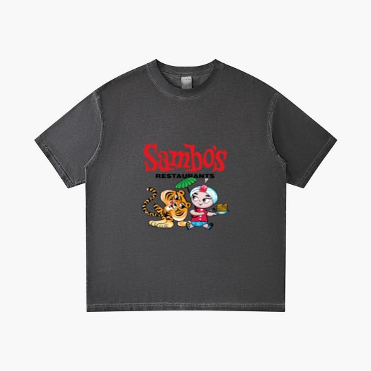 Discover Sambo's Restaurant Logo with Sambo and Tiger Gradient T Shirts