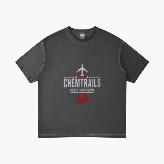 Discover Jet Chemtrails Red & Grey Logo Gradient T Shirts