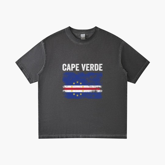 Discover Cape Verde Flag Distressed Gradient T Shirts
