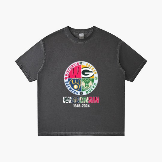 Discover Wisconsin And Packers And Brewers And Bucks Wisconsin Sport 1948 2024 Garden Flag Gradient T Shirts