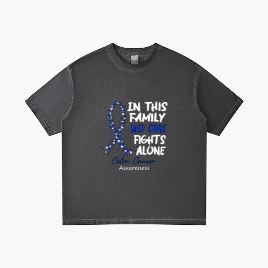Discover Colon Cancer Awareness In This Family No One Fights Alone - Faith Hope Cure - Colon Cancer Awareness - Gradient T Shirts