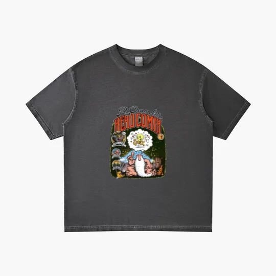 Discover 1988 R Crumb's Head Comix 20 Years Later Vintage Fritz the Cat Mr Natural Clic Counter Culture Comic Book Cartoonist Promo Gradient T Shirts