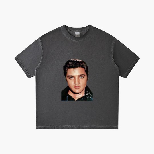 Discover Elvis Presley Signature Gradient T Shirts Short Sleeve Cotton White Women Men S to 5XL