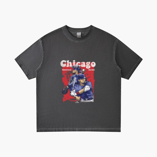 Discover Willson Contreras Men's Cotton Gradient T Shirts  Chicago Baseball Willson Contreras