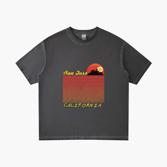 Discover Vintage San Jose City California Downtown Skyline Gradient T Shirts