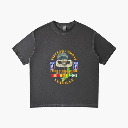 Discover Vietnam Combat Infantry Veteran w 173rd Airborne Bde SSI V1 Gradient T Shirts