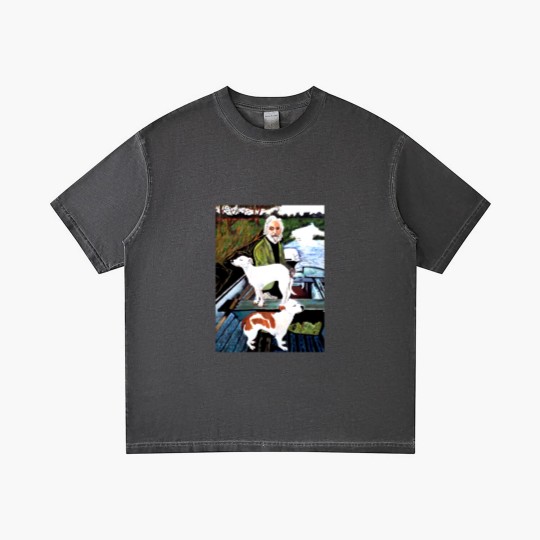 Discover Goodfellas Painting Old Man with Dog Gradient T Shirts