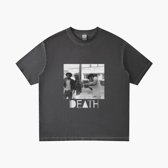 Discover Death - proto-punk band from Detroit White Letters Logo Gradient T Shirts