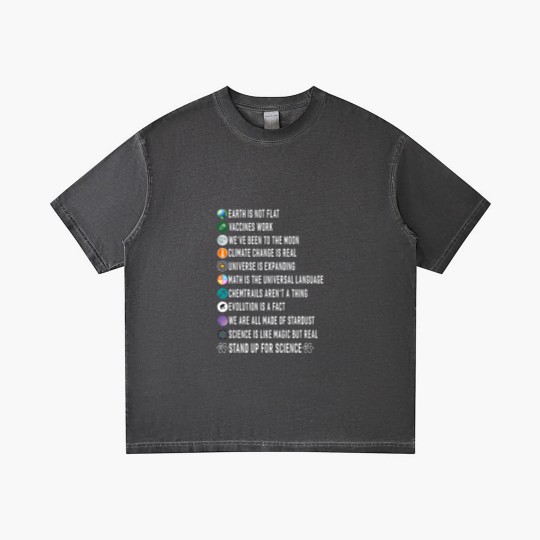 Discover Earth Is Not Flat Stand Up For Science Gift Women Men Gradient T Shirts