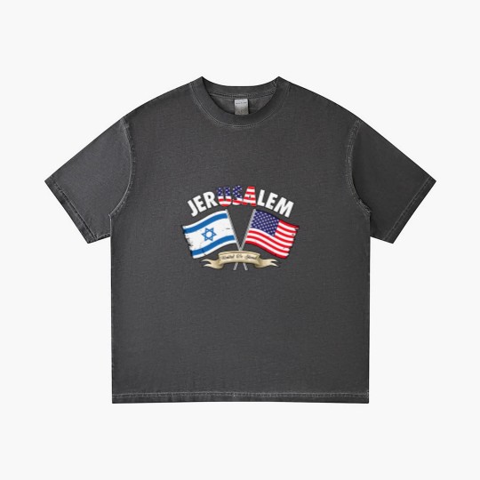 Discover Jerusalem Israel Usa American Flag Gradient T Shirts