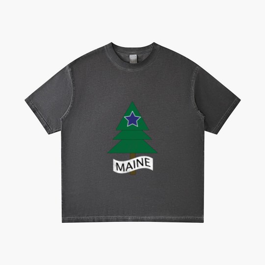 Discover 1901 Maine State Flag Remix Distressed Vintage - Maine - Gradient T Shirts