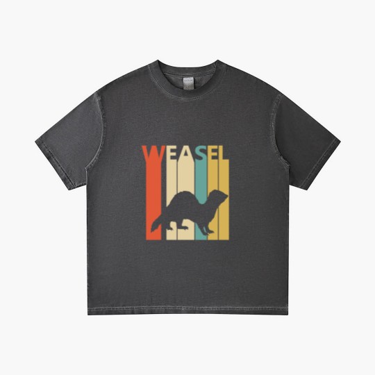 Discover Vintage Weasel Animal Silhouette Gradient T Shirts