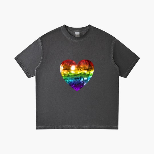 Discover Rainbow Disco Ball Heart  Classic Gradient T Shirts
