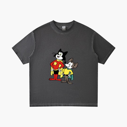 Discover Courageous Cat with Minute Mouse Gradient T Shirts