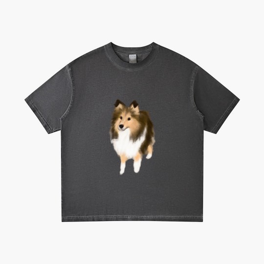 Discover Sheltie Cute Sheltie Drawing Gradient T Shirts