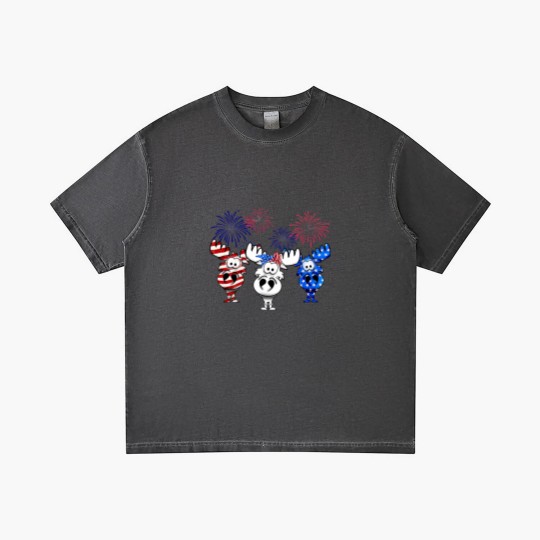 Discover red white blue moose usa flag 4th of july nerdy moose americ Gradient T Shirts